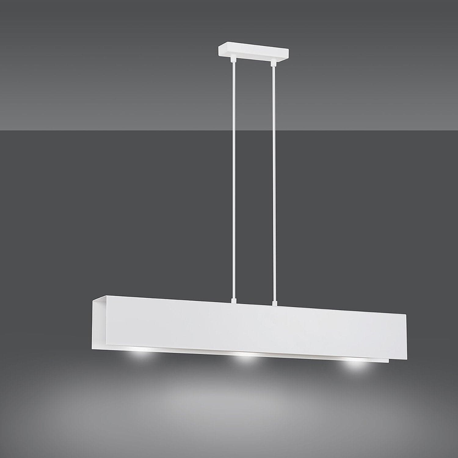 Lampadario Moderno 3 Luci Gentor In Acciaio Bianco in Lampadari LuceArt - Montecorvino Pugliano, commercioVirtuoso.it