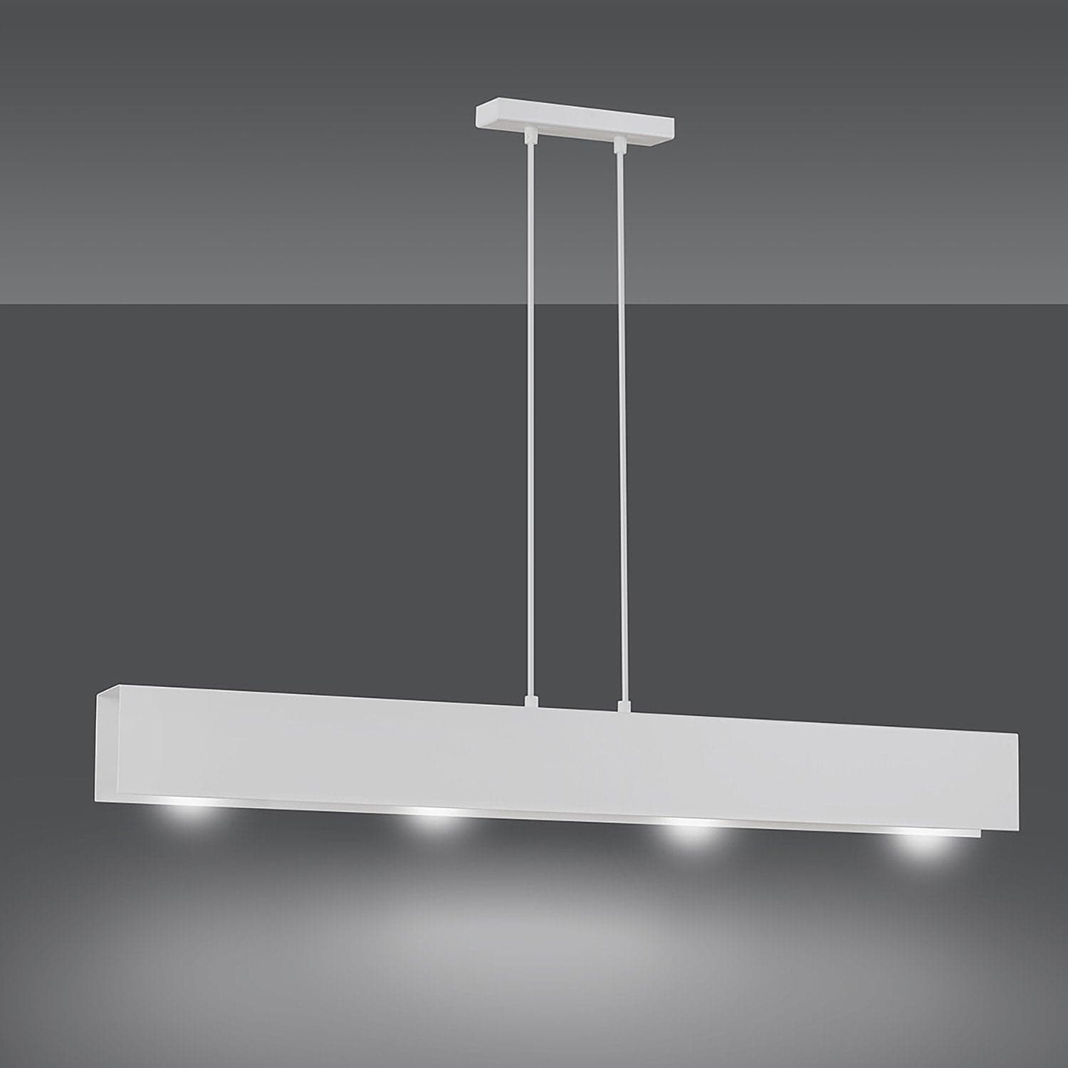 Lampadario Moderno 4 Luci Gentor In Acciaio Bianco in Lampade a sospensione LuceArt - Montecorvino Pugliano, commercioVirtuoso.it