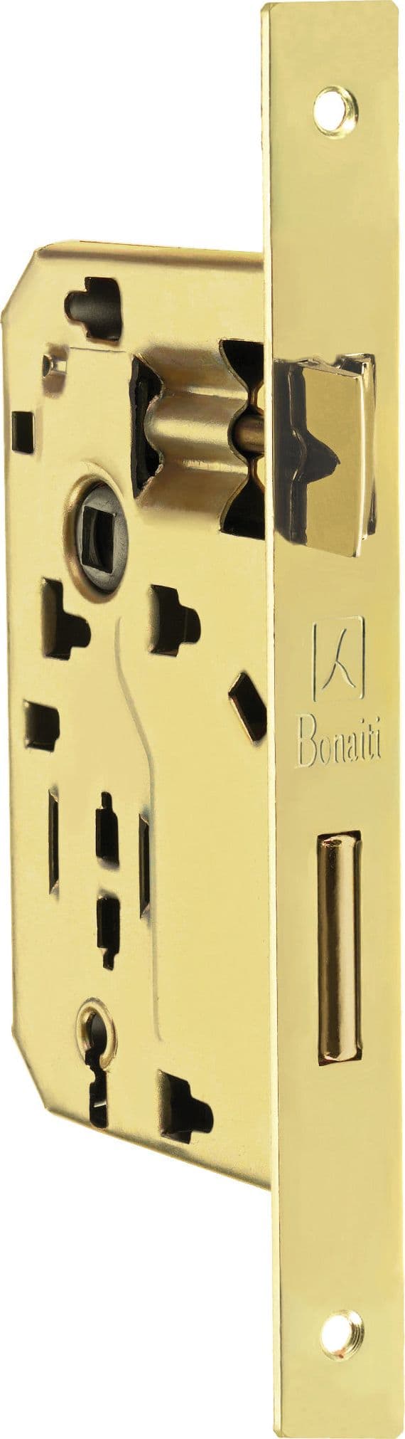 Serratura Legno Patent Inf. B Quadro Art. 042P Ottonato Lucido E.45 Bonaiti