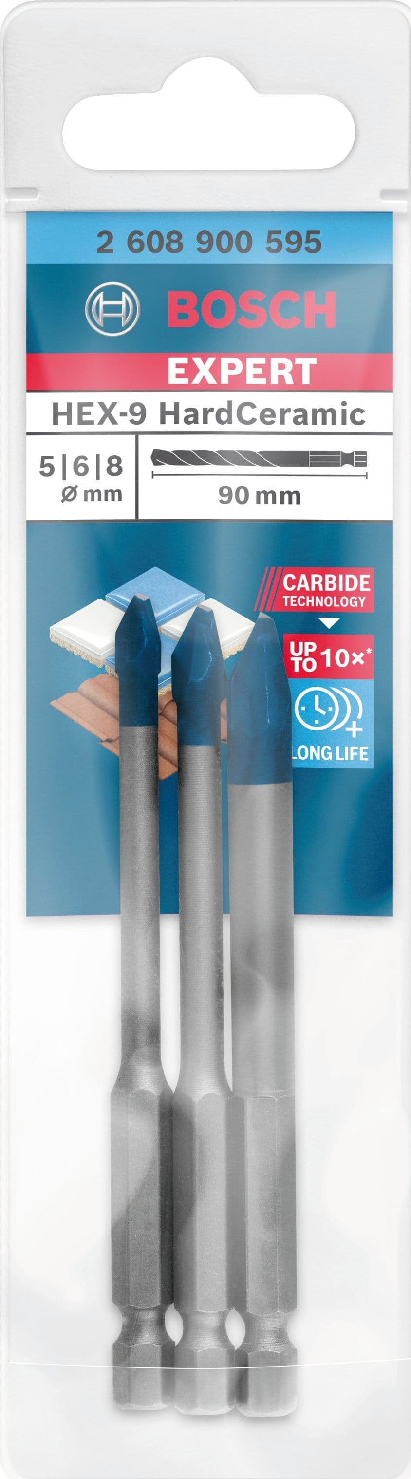 Bosch Set Punte Expert Hex-9 Hardceramic Pz. 3 Ø Mm. 5/6/8X90 in Punte ad attacco esagonale BricoGo - Marano di Napoli, commercioVirtuoso.it