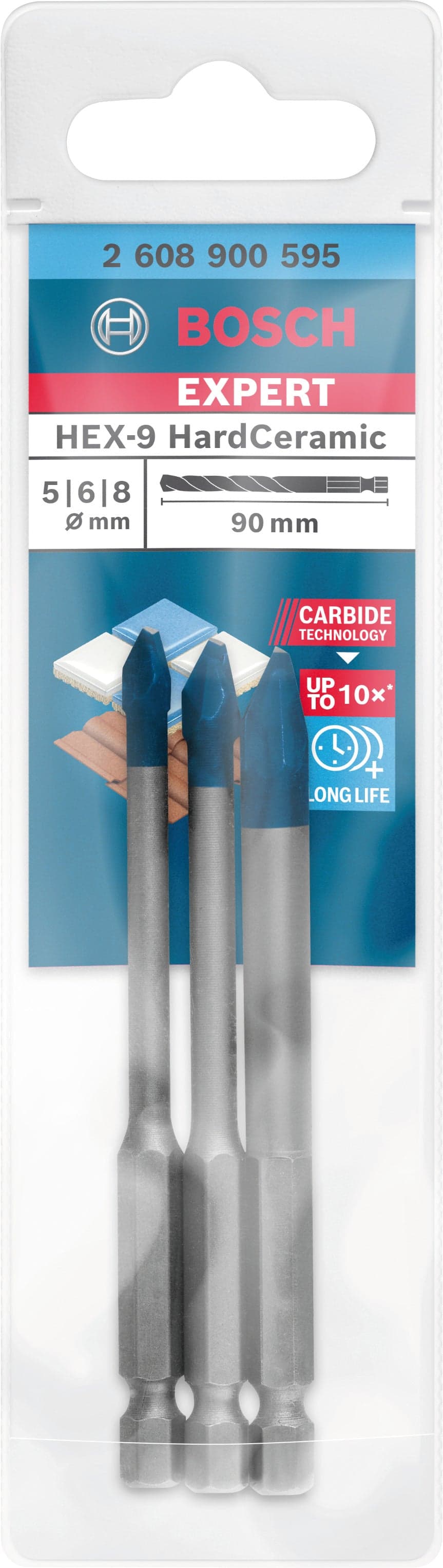 Bosch Set Punte Expert Hex-9 Hardceramic Pz. 3 Ø Mm. 5/6/8X90 in Punte ad attacco esagonale BricoGo - Marano di Napoli, commercioVirtuoso.it