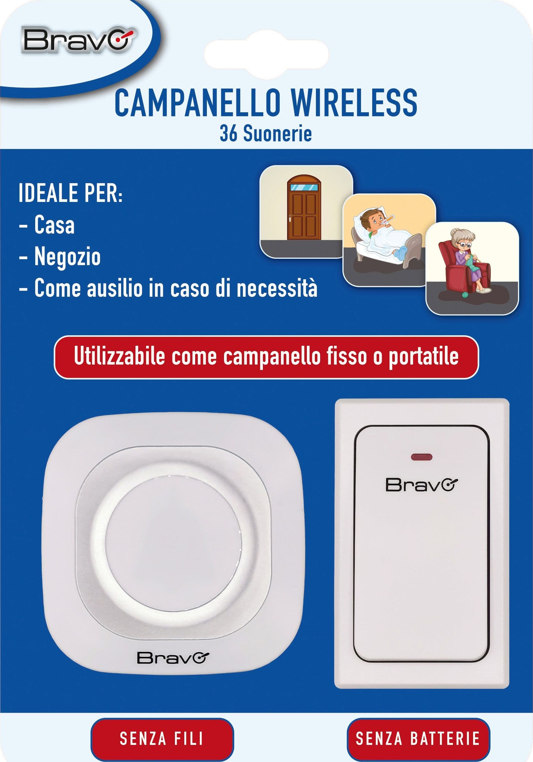 Bravo Campanello Wireless Cinetico Plug In V2 in Campane BricoGo - Marano di Napoli, commercioVirtuoso.it