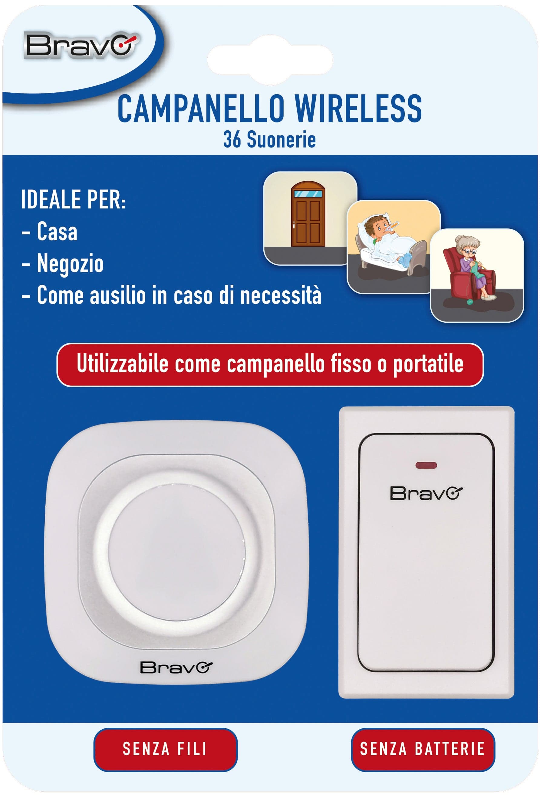 Bravo Campanello Wireless Cinetico Plug In V2 in Campane BricoGo - Marano di Napoli, commercioVirtuoso.it