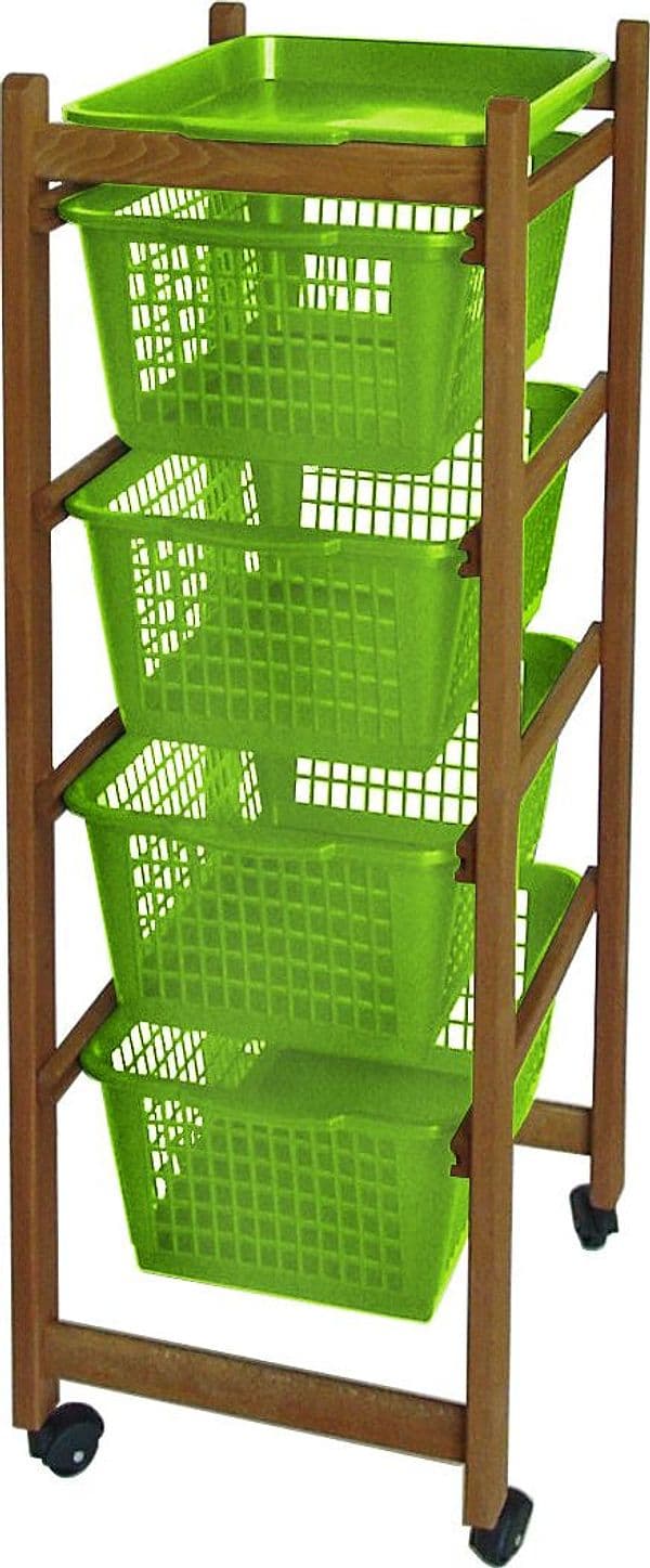 Carrello in Legno Ciliegio Cm 37 x 30X78 H