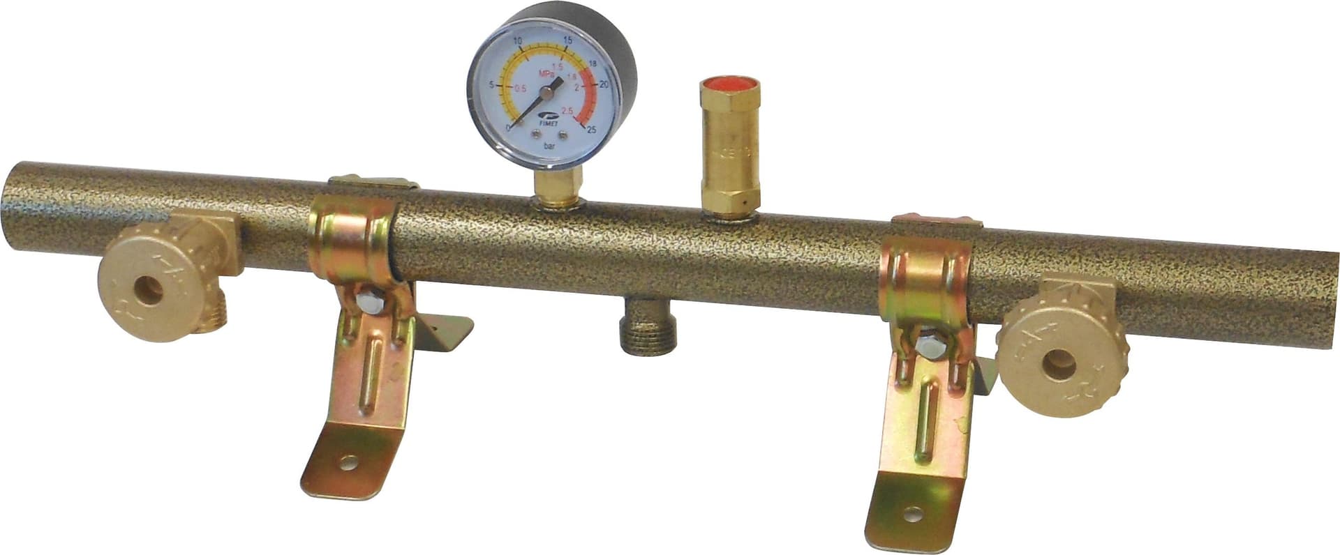 Centralina Gas Tubolare con Valvola e Manometro 2 Uscite