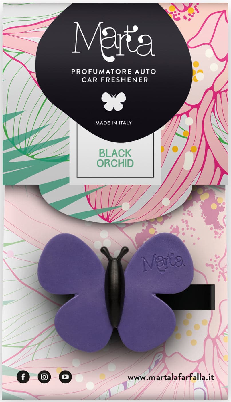 Profumatore Auto ''Marta La Farfalla'' Orchidea Nera Fra Ber