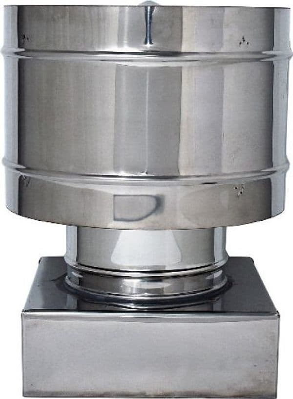 Fumaiolo Fisso Antivento Inox Quadrato Cm 27 x 27