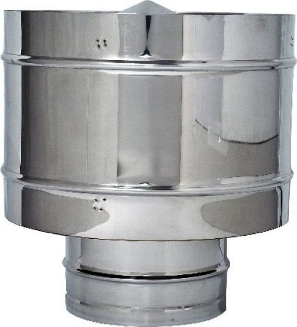 Fumaiolo Fisso Antivento Inox Tondo (attacco Maschio) Ø Cm 8