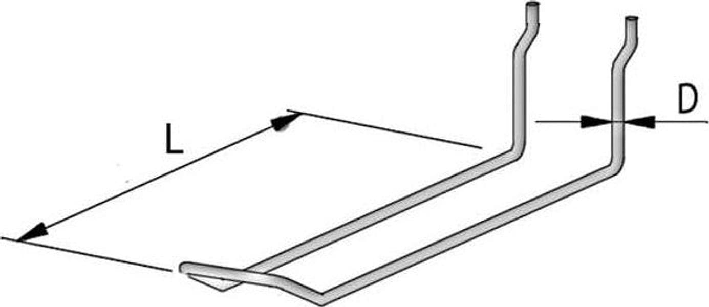 Gancio Portablister Pfc Pft Ø Mm 3 5 x 20 cm Colore Grigio RAL9006