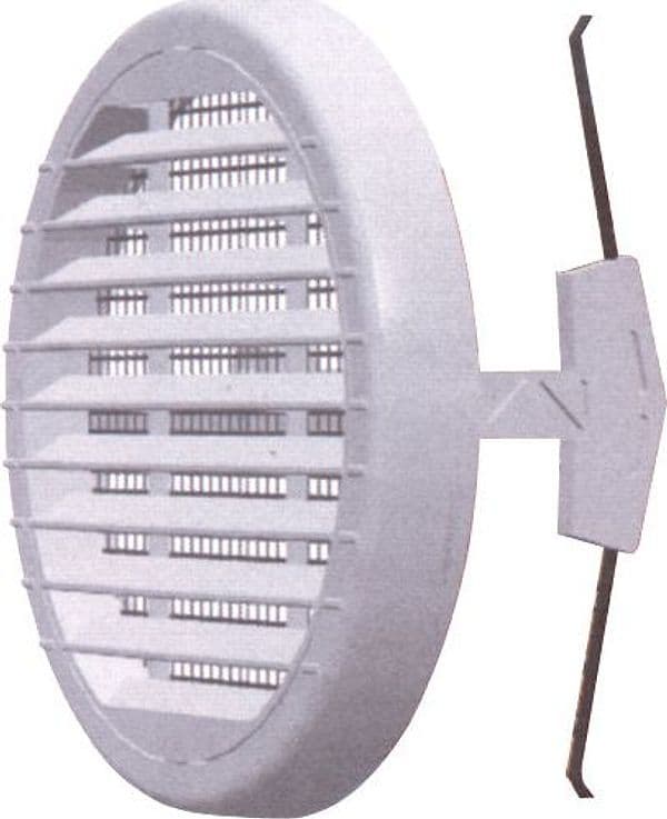 Griglia di Aerazione in Plastica Rete+zanche Ø Mm 186 per Fori Mm 80 160 5