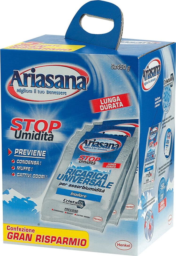 Ricarica per Assorbiumidità Ariasana Pz. 5 x 450 Gr. 6.00 Confezioni Henkel