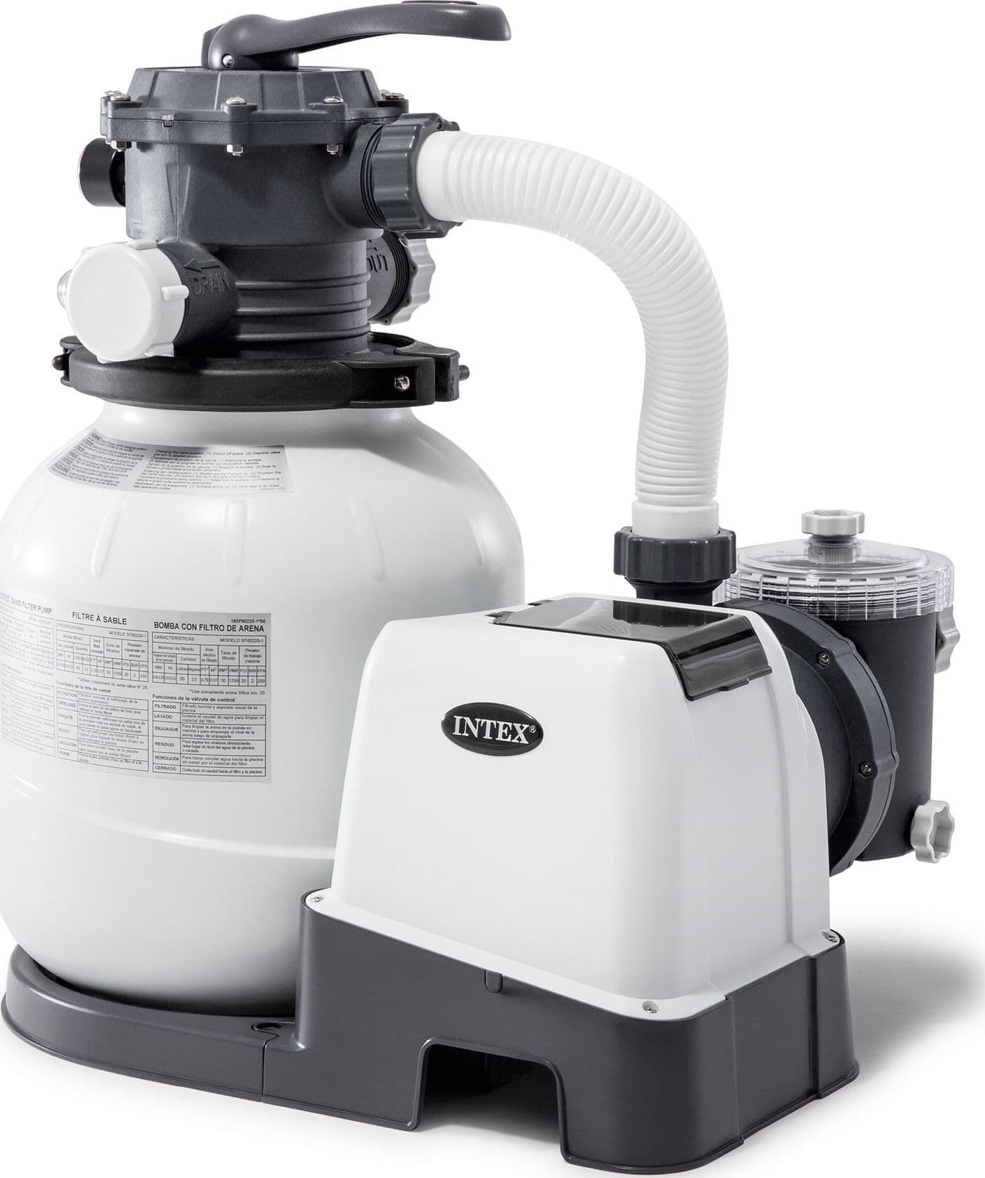 Pompa a Sabbia per Piscina Portata 10 500 L H Intex