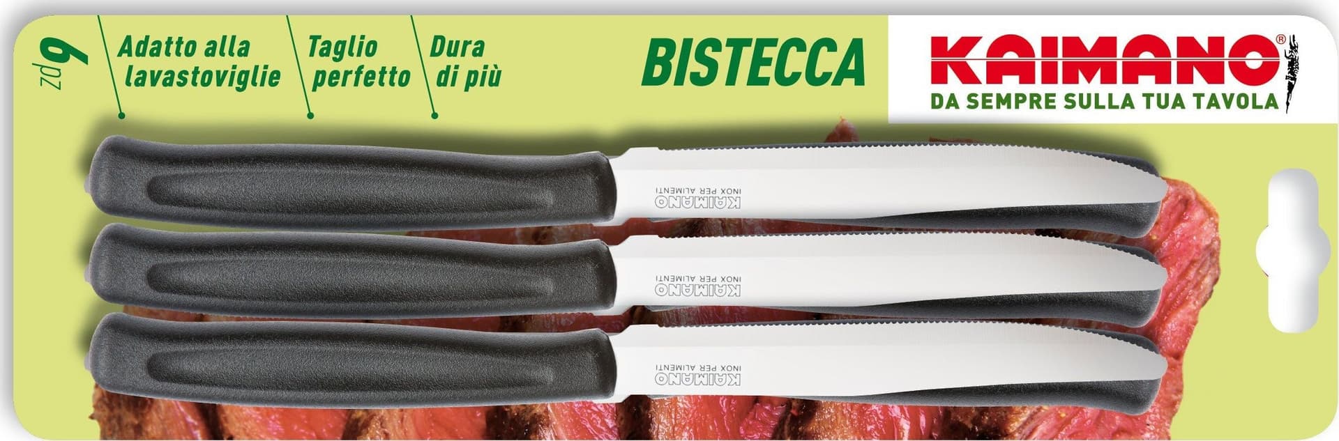 Set Colore Telli per Bistecca Dinamik 6 Pezzi Colore Legno Kaimano