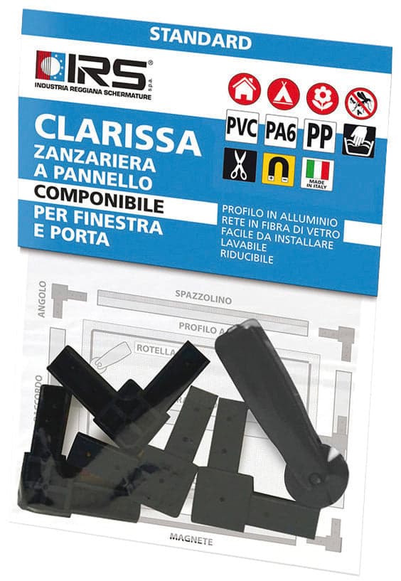 Kit 4 Angoli + Rotella per Profilo Zanzariera Clarissa