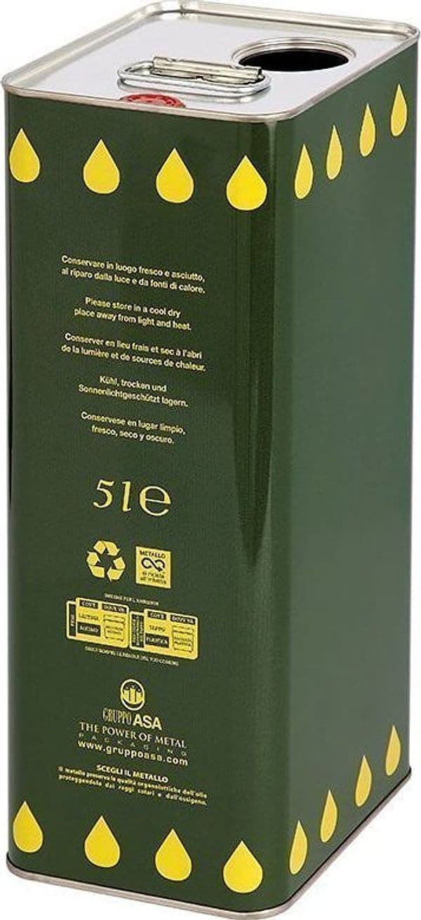 Lattina per Olio senza Tappo Cm 12 x 15X31 5 H L 5 con Doppio Foro 16 Pezzi