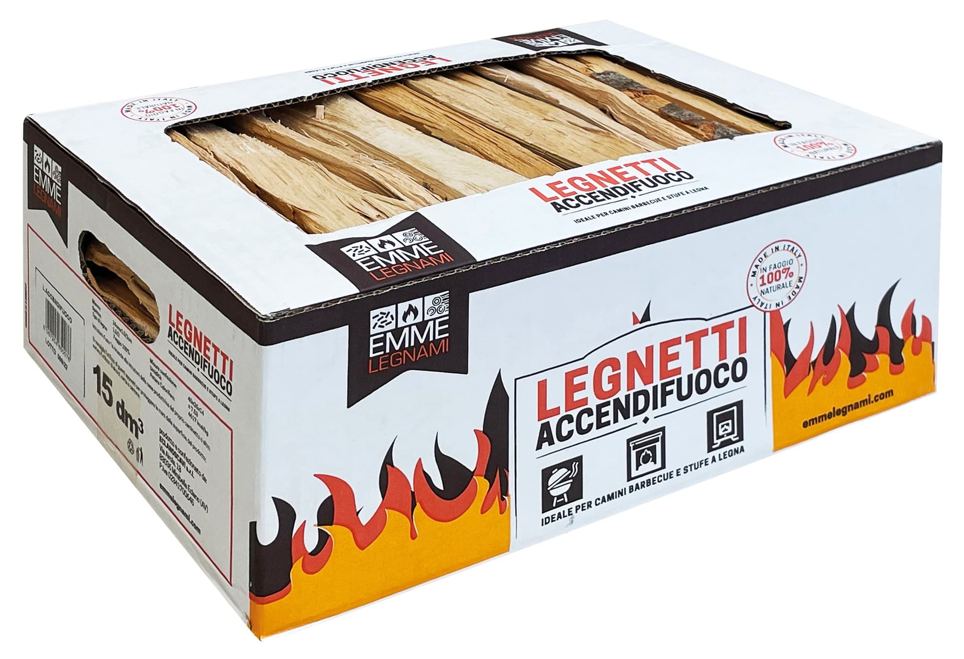 Legnetti Accendifuoco in Faggio (scatola Kg 6 Mc 0 015)