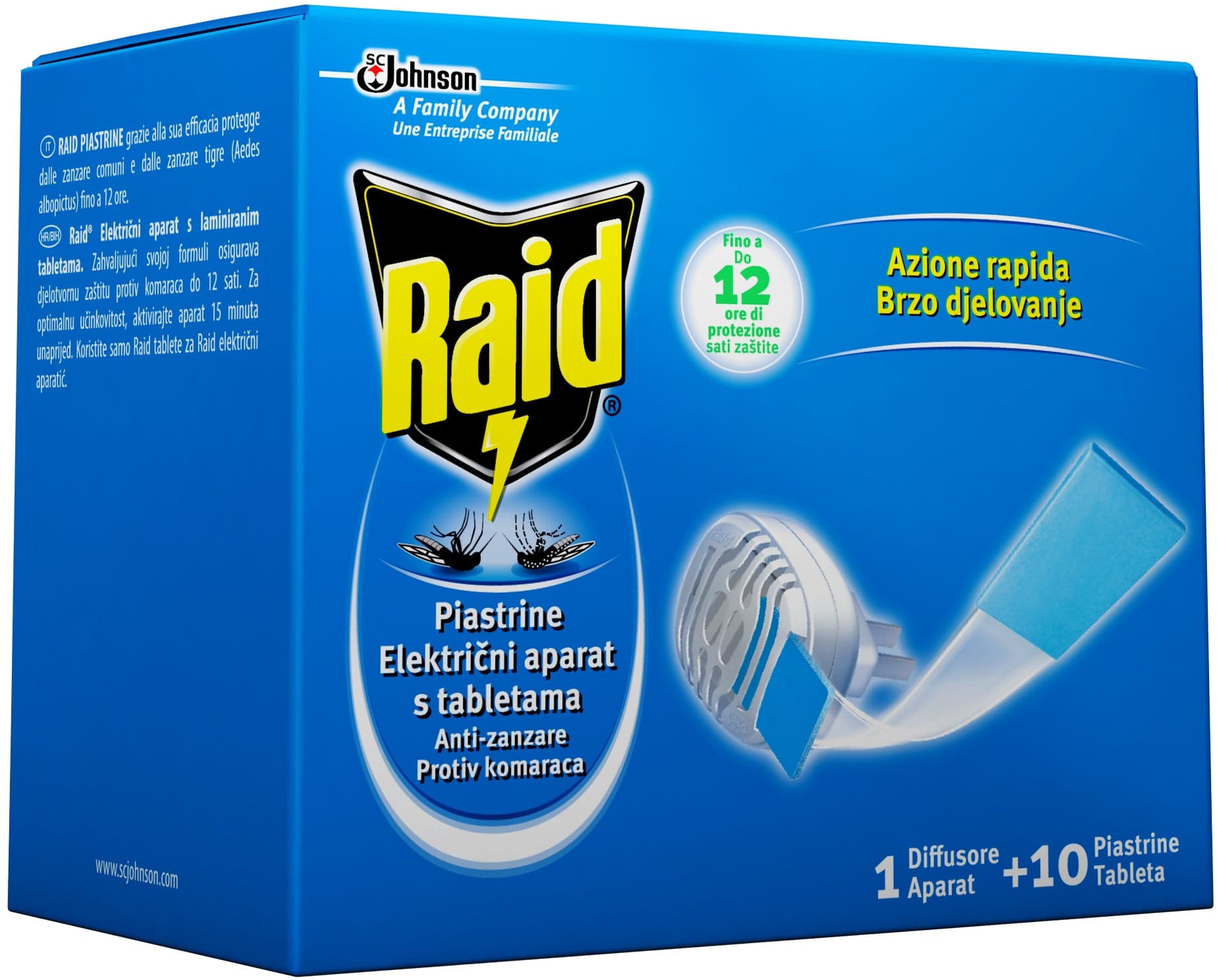 Ricarica Elettroemanatore 10 Piastrine 24 Pezzi Raid