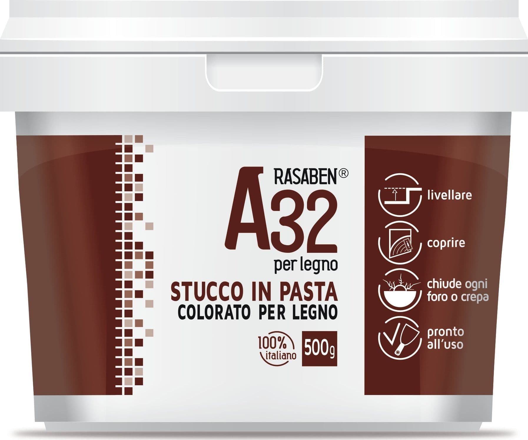 Stucco in Pasta Colore Orato per Legno A32 Noce Scuro Kg 0 500 12 Pezzi