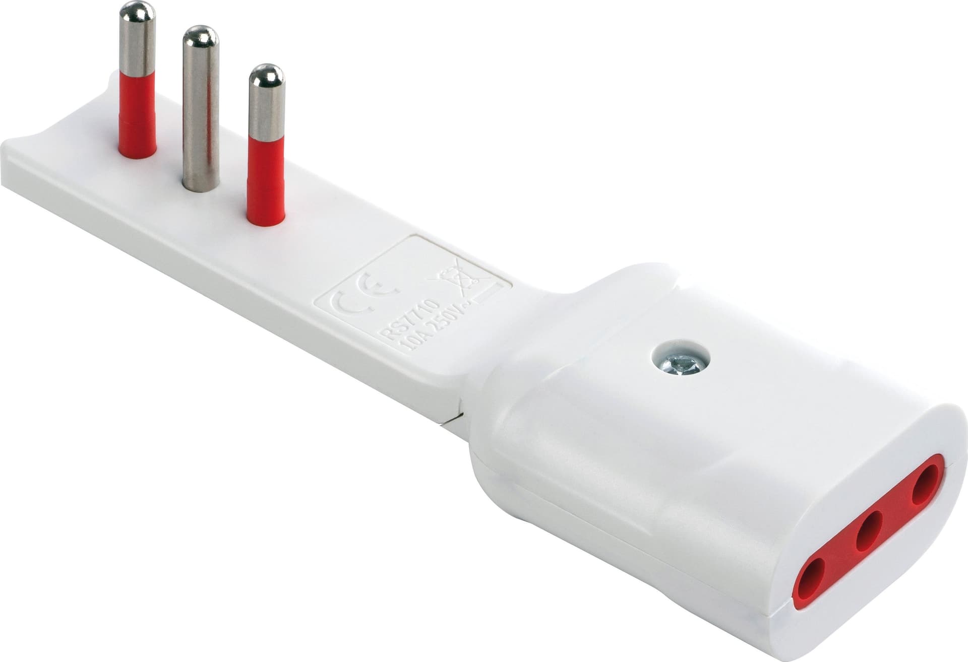 Adattatore Ultra Piatto 10AH 2P+T Presa 10 Ah Colore Bianco Rosi
