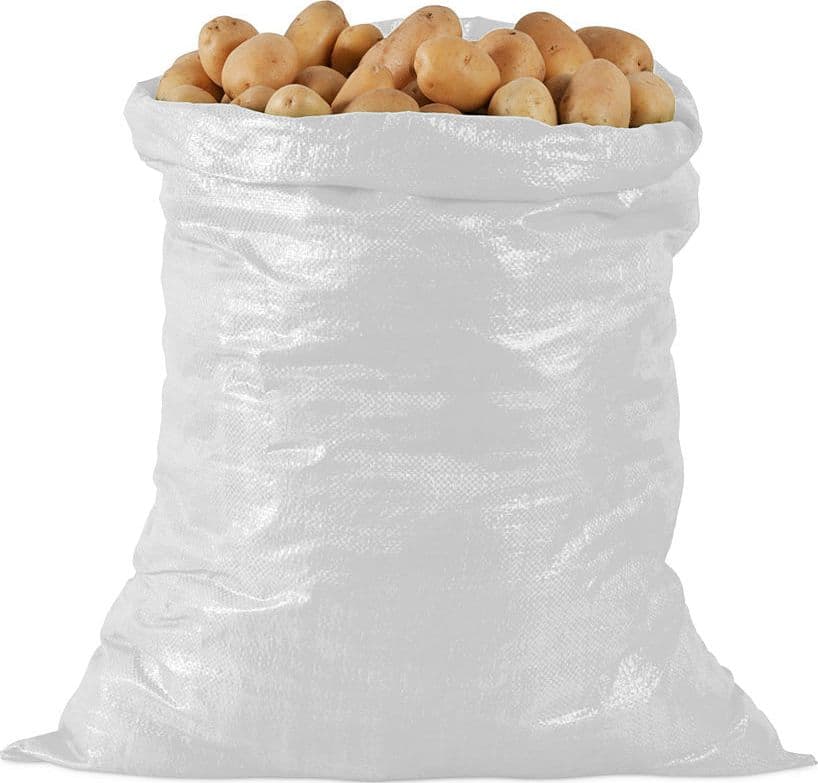 Sacco in Polipropilene Bianco Orlato Capacità Kg 50 cm 55 x 100 100 Pezzi