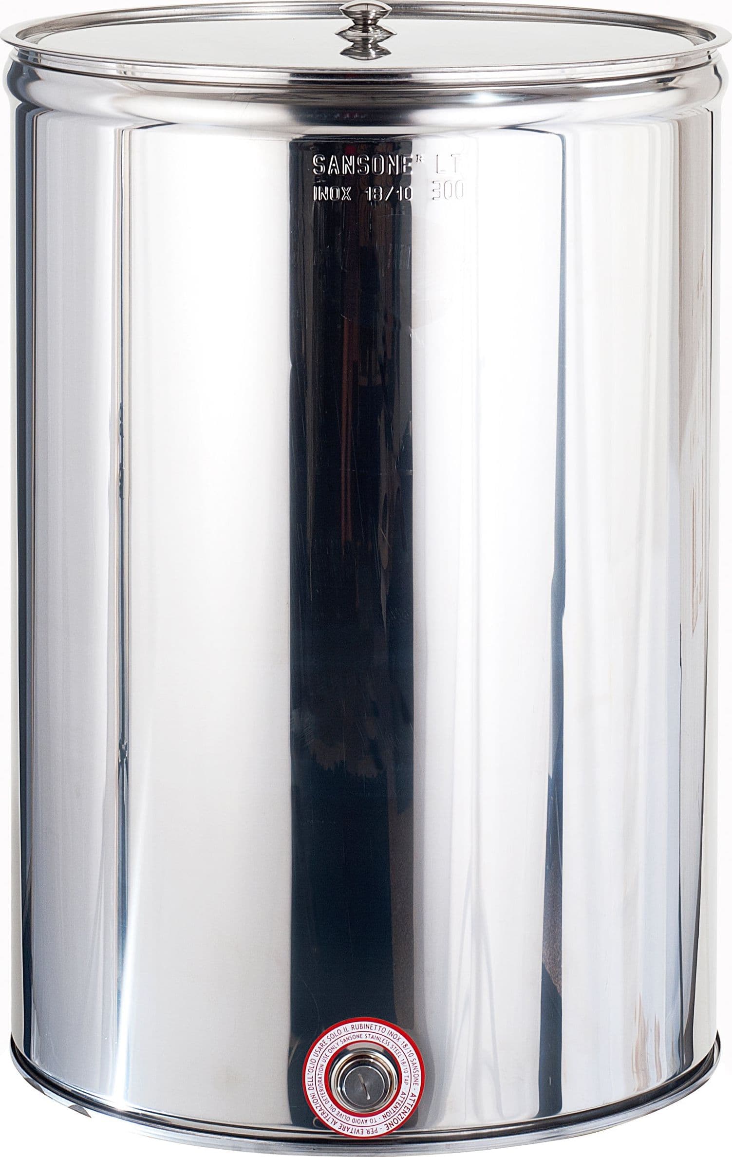 Contenitore Enologico Inox Liscio Aggraffato con Coperchio L 150 Sansone