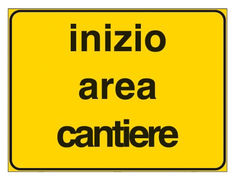 SEGNALE INIZIO AREA CANTIERE FIGURA 2107  cm. 60x40