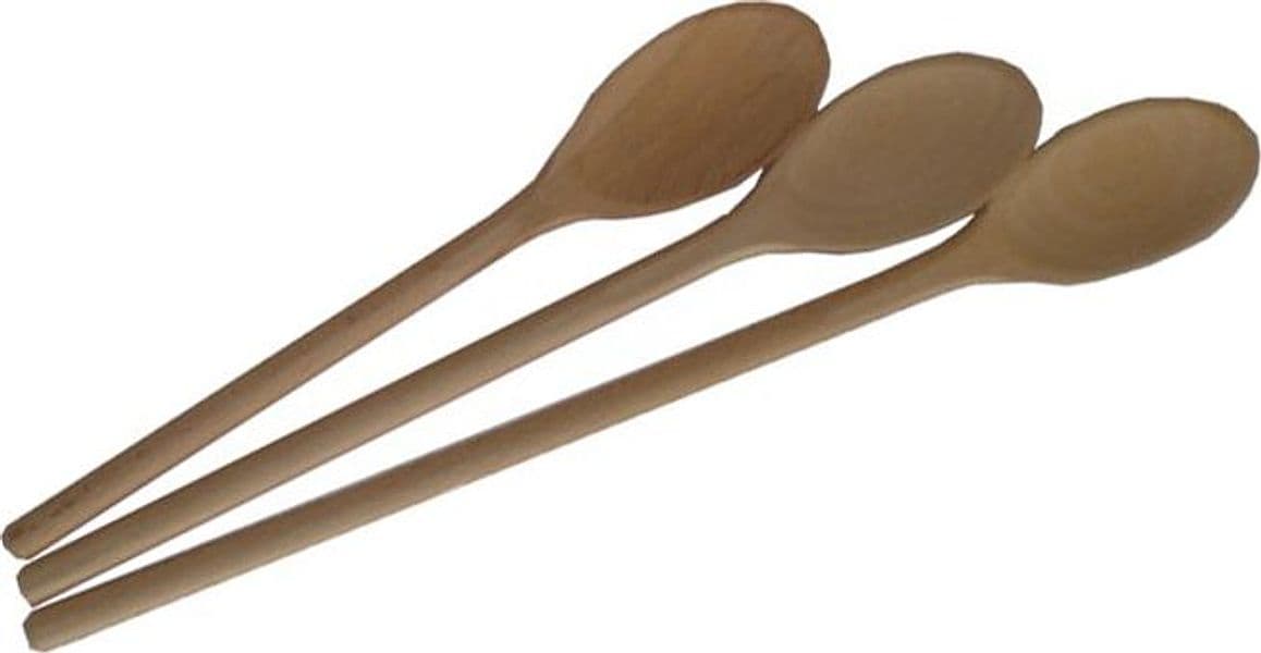 Set Cucchiai in Legno 3 Pezzi Cm 25 30 35