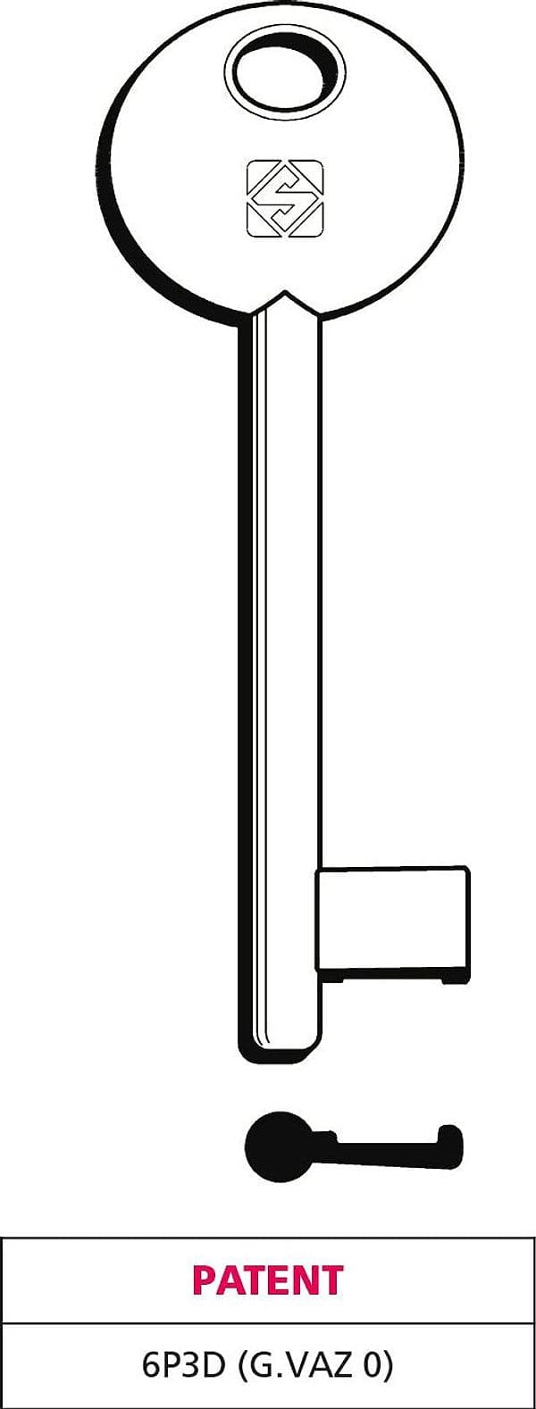 Chiave a Mappa 6P3D (g. Vaz 0) Patent 5 Pezzi Silca