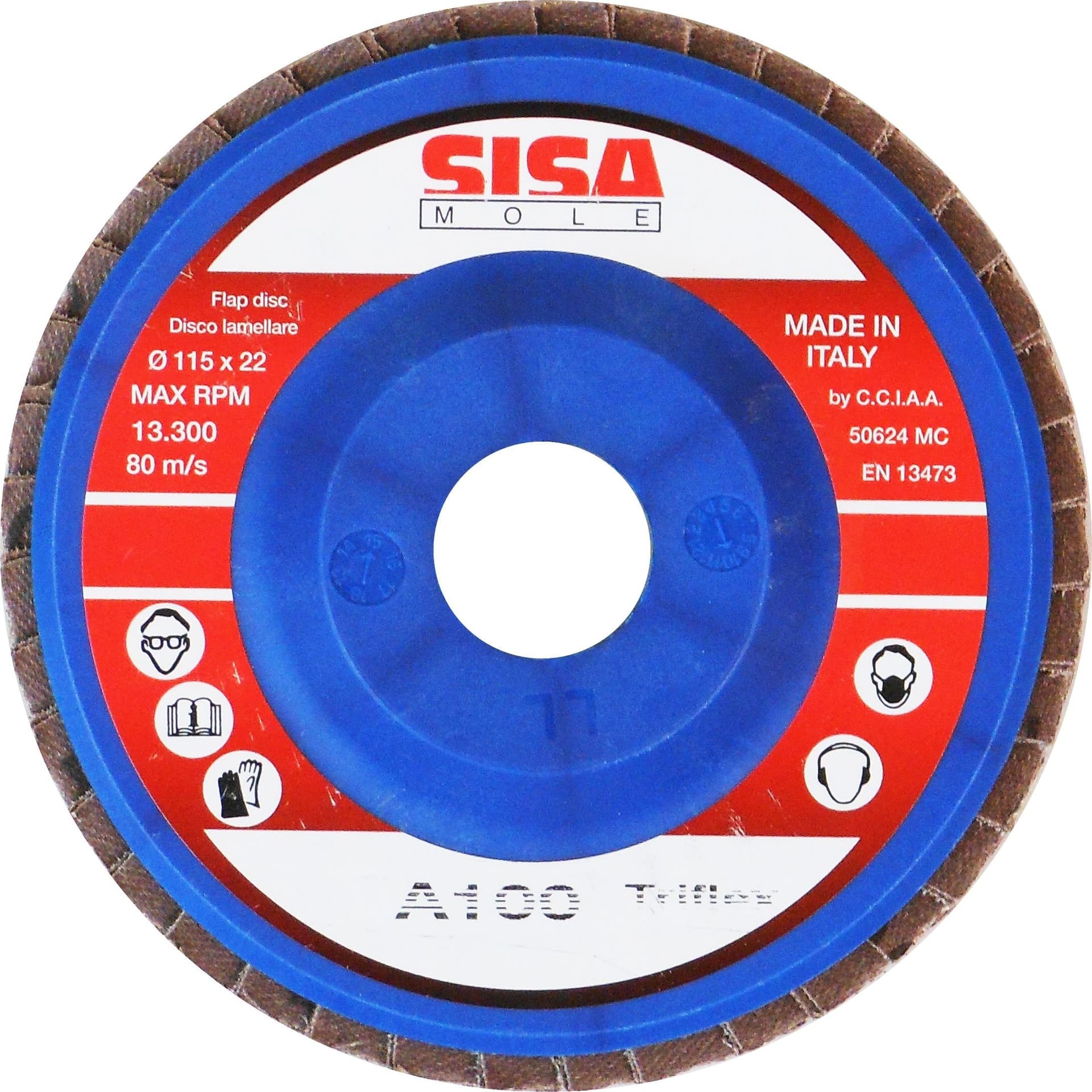 Disco Lamellare al Corindone Ø Mm 115 Foro 22 Grana 40 25 Pezzi Sisa Mole
