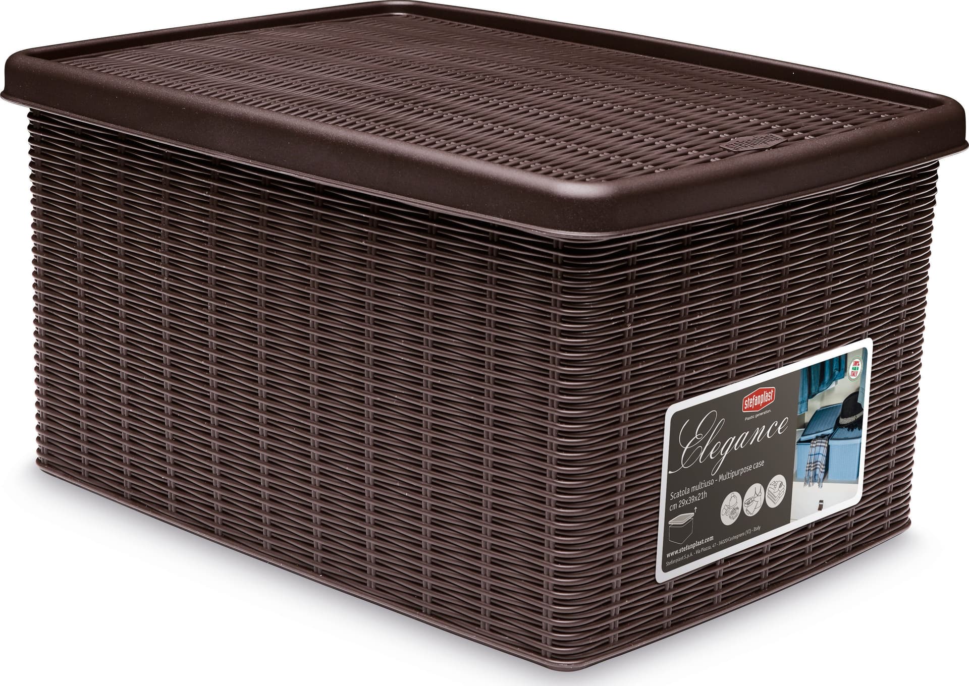 Contenitore Multiuso Elegance L 15 cm 29 x 39X21 H Colore Bianco