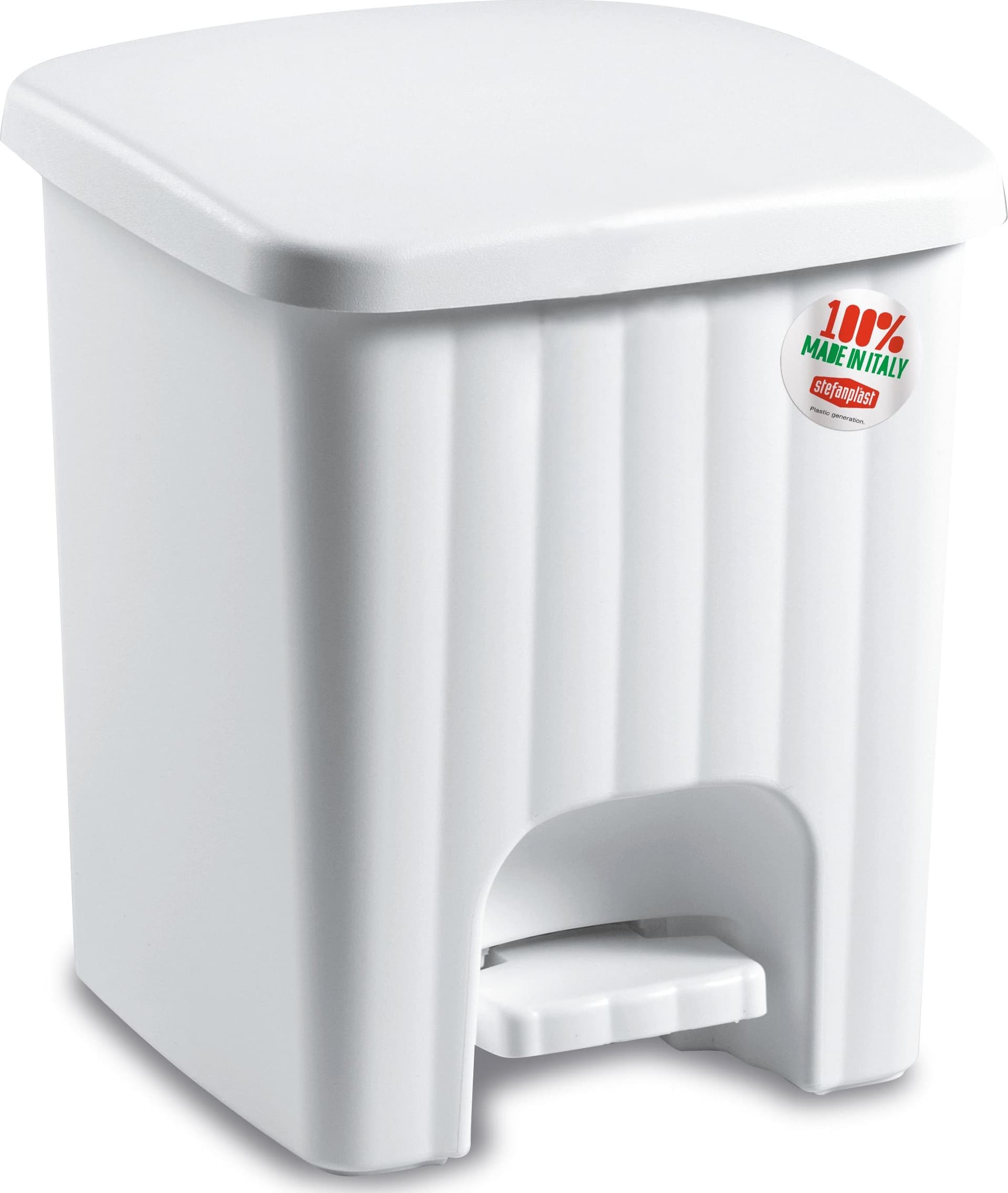 Pattumiera Quadra Pedalina L 4 5 cm 21 x 21X24 H Colore Bianco Stefanplast