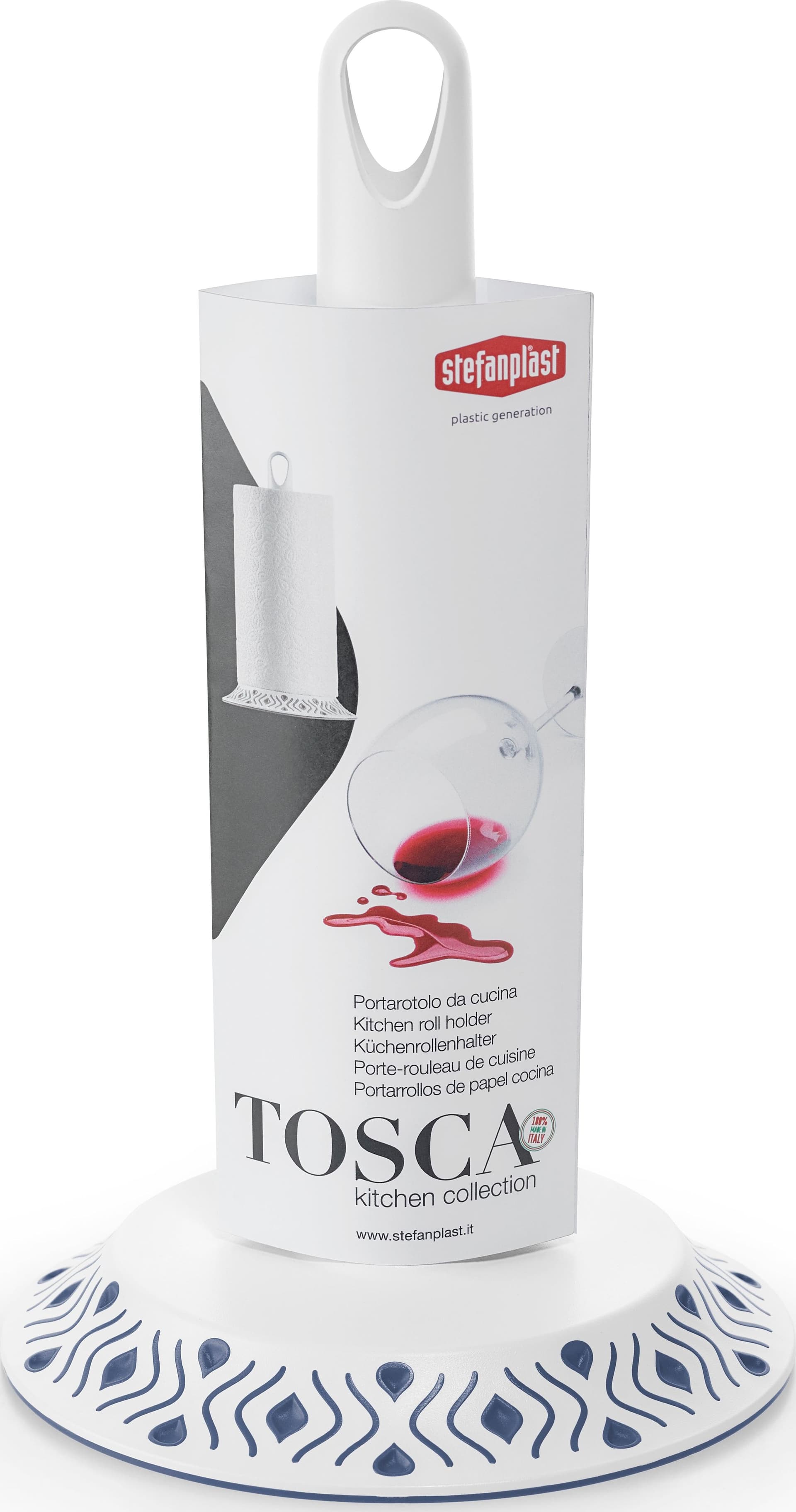 Portarotolo da Cucina Tosca Bianco Blu Palace Stefanplast