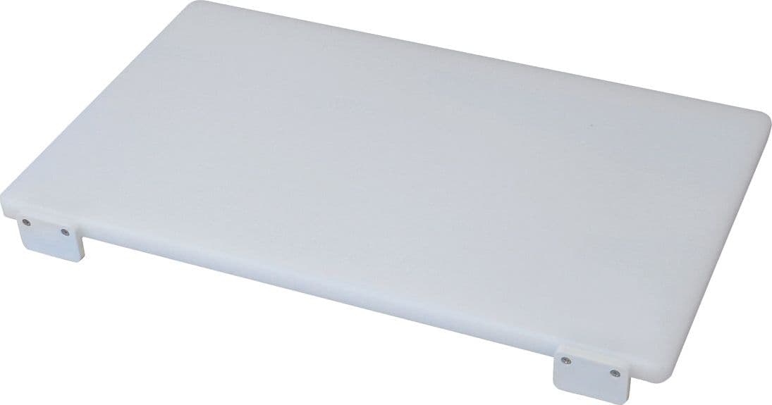 Tagliere con Fermi Bianco in Polietilene Cm 60 x 40X2
