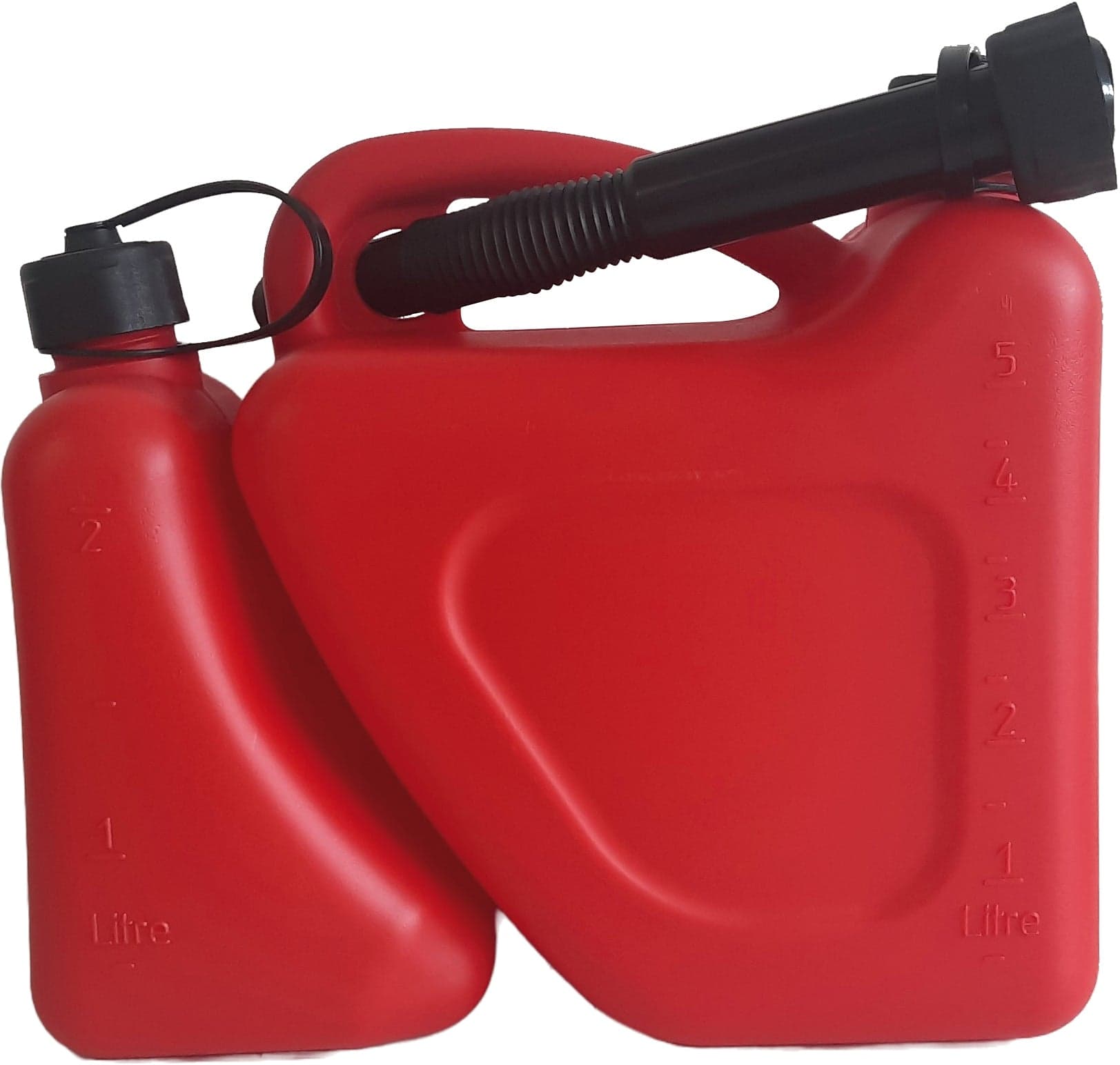 Tanica in Plastica Omologata per Carburante Doppio Uso L 2+5 5 Pezzi