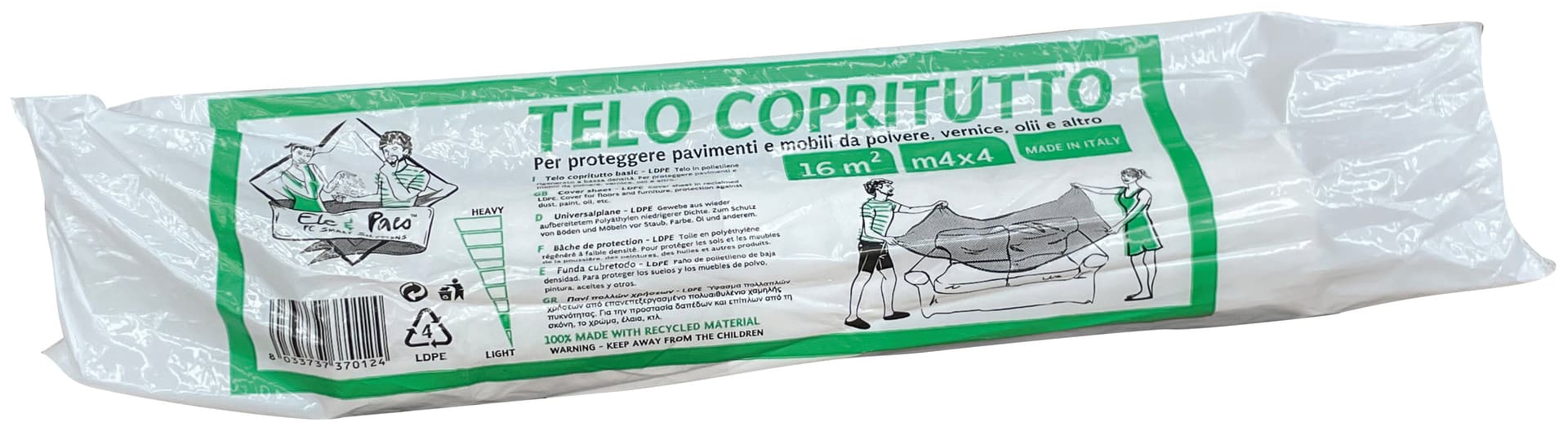 Telo Copritutto a Rotolo Mq. 16 90 Pezzi