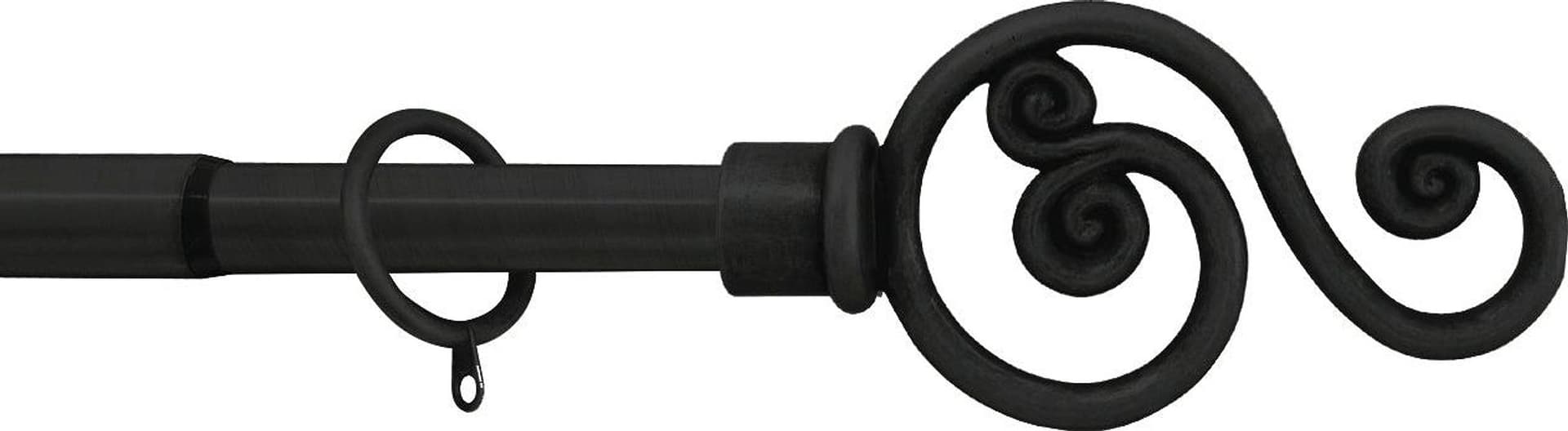 Bastone per Tende Violino Estensibile Cm 120÷215 Colore Nero Utilia
