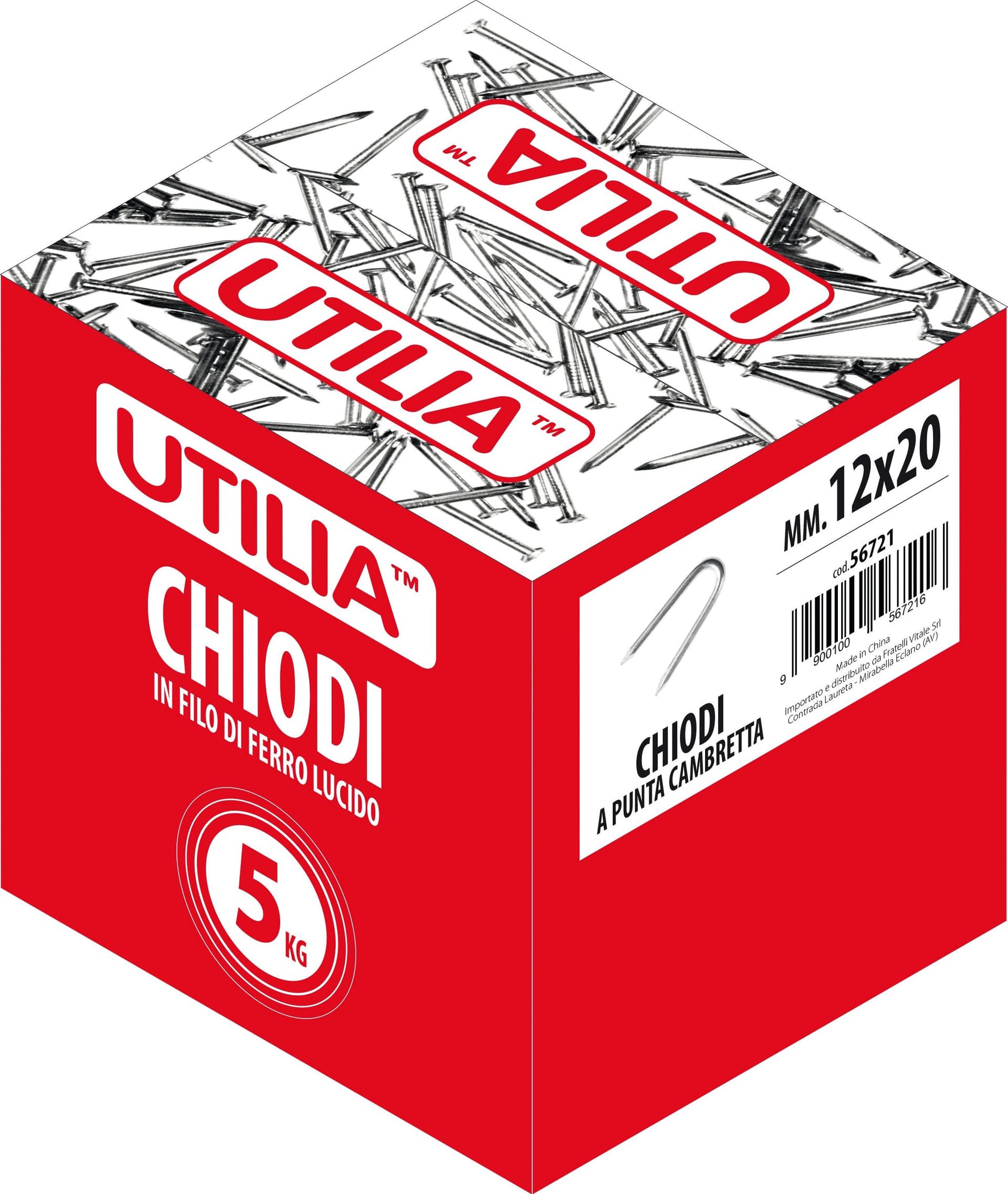 Utilia Chiodo A Punta Cambretta Mis. 17X34 Mm. 5.00 Kg in Reti di acciaio zincato BricoGo - Marano di Napoli, commercioVirtuoso.it