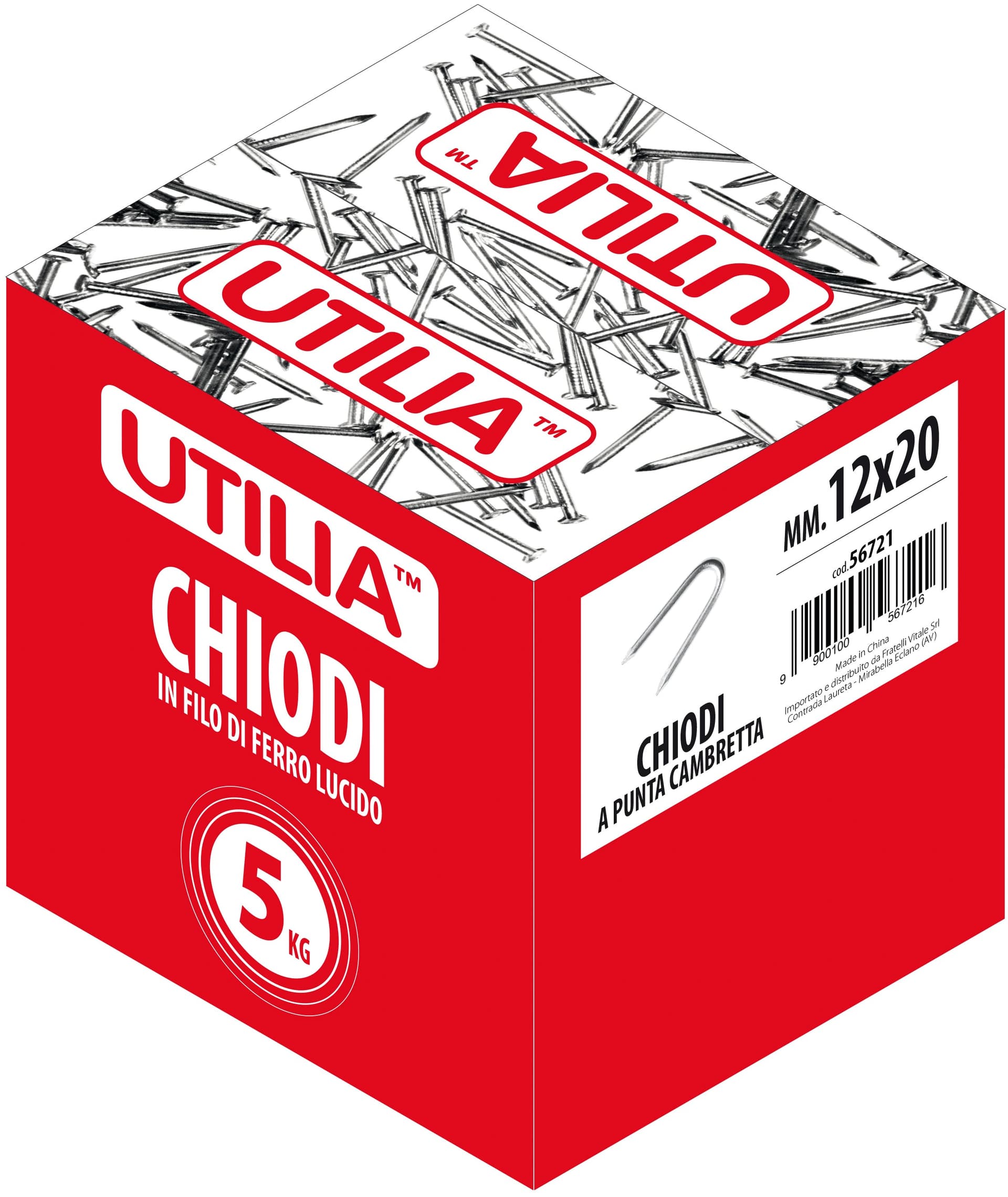 Utilia Chiodo A Punta Cambretta Mis. 17X34 Mm. 5.00 Kg in Reti di acciaio zincato BricoGo - Marano di Napoli, commercioVirtuoso.it