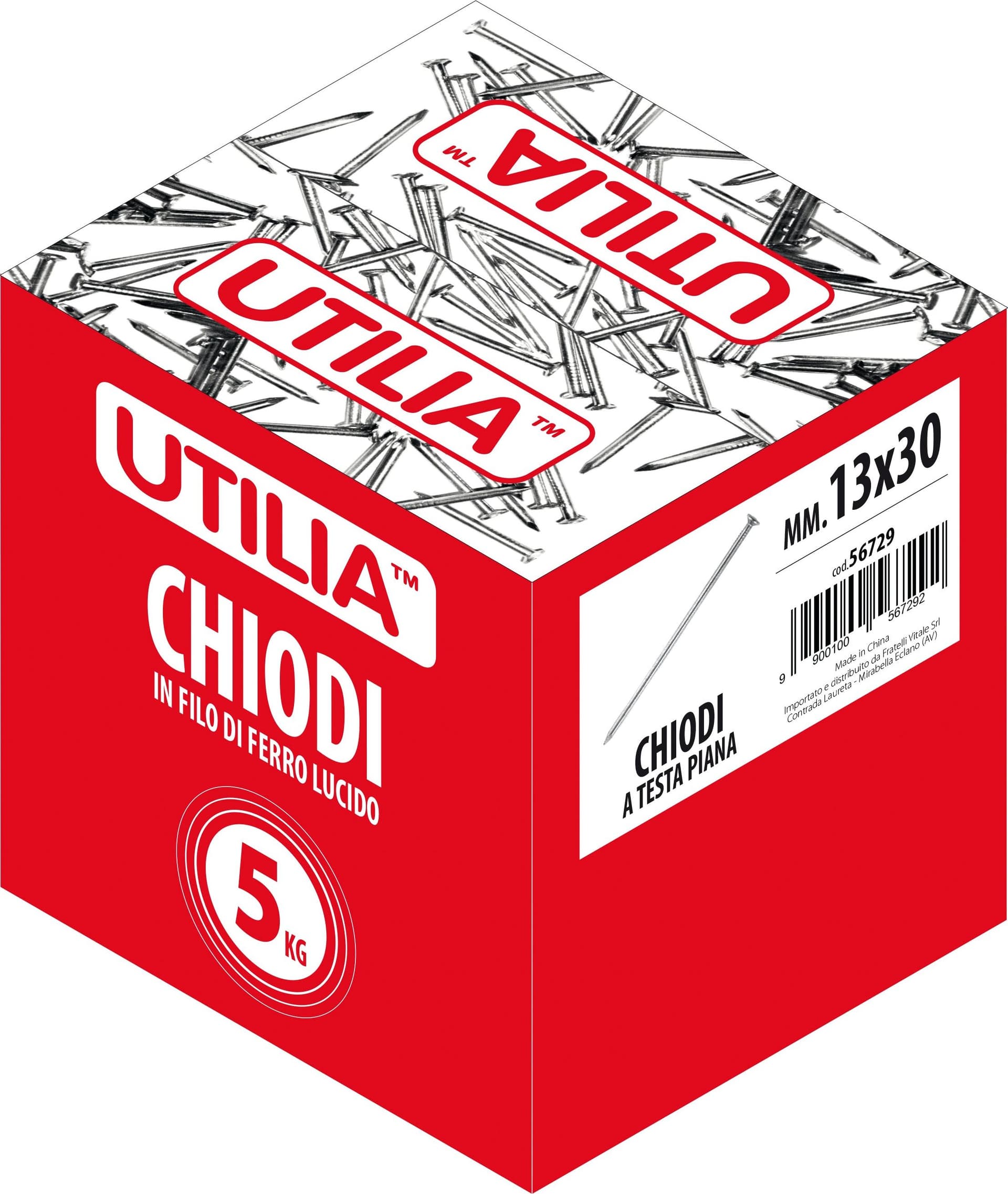 Utilia Chiodo A Testa Piana Mis. 18X80 Mm. 5.00 Kg in Chiodi BricoGo - Marano di Napoli, commercioVirtuoso.it