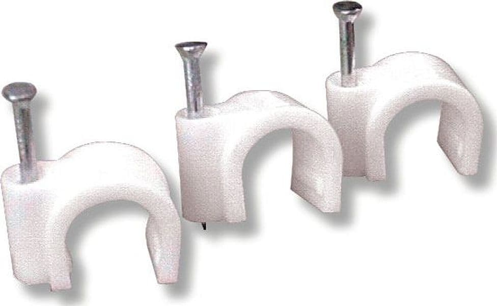 Graffetta Fissacavi con Chiodo Colore Bianco Mm 5 6 100 Pezzi Utilia