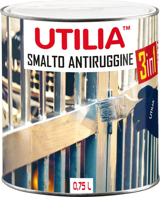 Smalto Antiruggine Ml. 750 Bianco Perla (ral 1013) 6 Pezzi Utilia