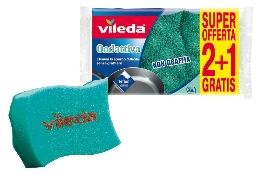 Spugna Ondattiva Milleusi 2+. 28.00 Confezioni Vileda