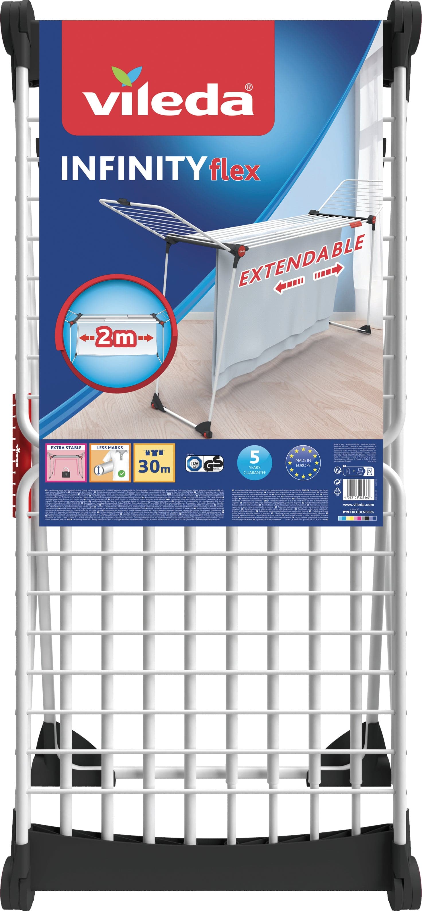 Vileda Stendibiancheria Estensibile Infinity Flex Cm. 257X57X100 H Stenditura Mt. 30 in Stendini BricoGo - Marano di Napoli, commercioVirtuoso.it