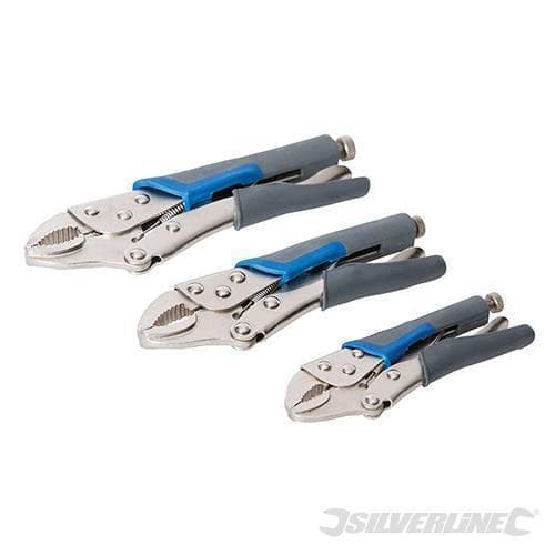 Pinza autobloccante Silverline 3 pz grip morsetto morsa acciaio