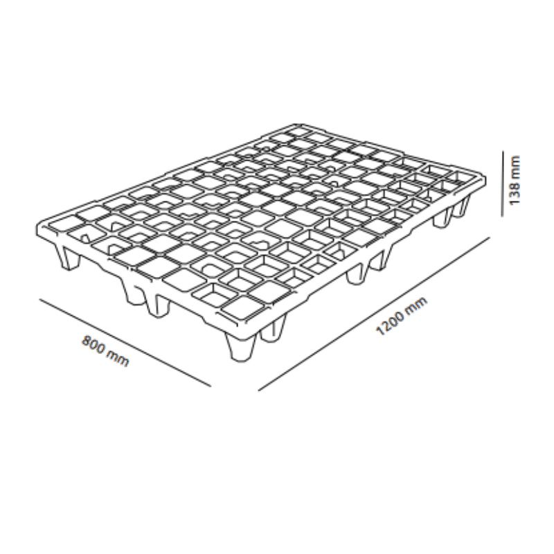 Pallet In Plastica (Ppr), Bancale Mis. 800 L X 1200 P X 138 H Mm, Piano Forato, Portata Statica 1600 Kg, Portata Dinamica 900 Kg in Altri ricambi per lavatrici BricoGo - Marano di Napoli, commercioVirtuoso.it