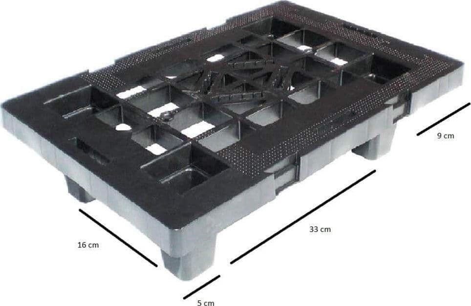 Pallet In Plastica Riciclata Pp 400X600X124 Mm Con 4 Piedi Piano Forato Portata Statica 500 Kg Dinamica 400 Kg Nero in Rotelle BricoGo - Marano di Napoli, commercioVirtuoso.it