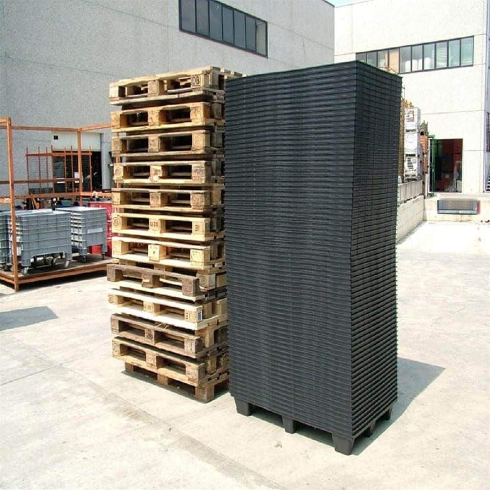 Pallet In Plastica Riciclata Pp 400X600X124 Mm Con 4 Piedi Piano Forato Portata Statica 500 Kg Dinamica 400 Kg Nero in Rotelle BricoGo - Marano di Napoli, commercioVirtuoso.it
