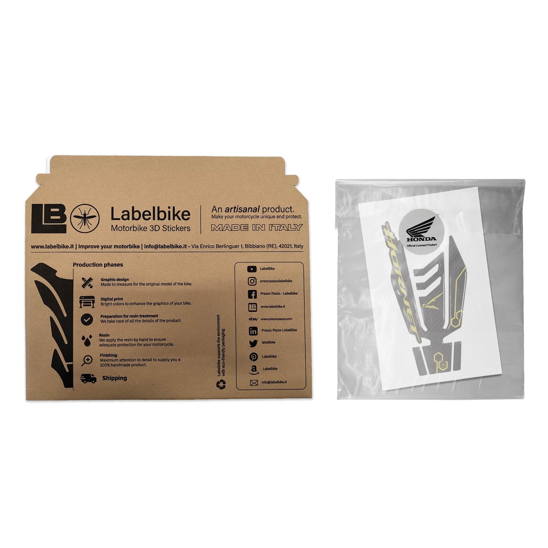Adesivo Protezione Gel 3D Paraserbatoio moto compatibile con Honda Hornet 2023-2024 in Decalcomanie adesivi e magneti LabelBike - Bibbiano, commercioVirtuoso.it