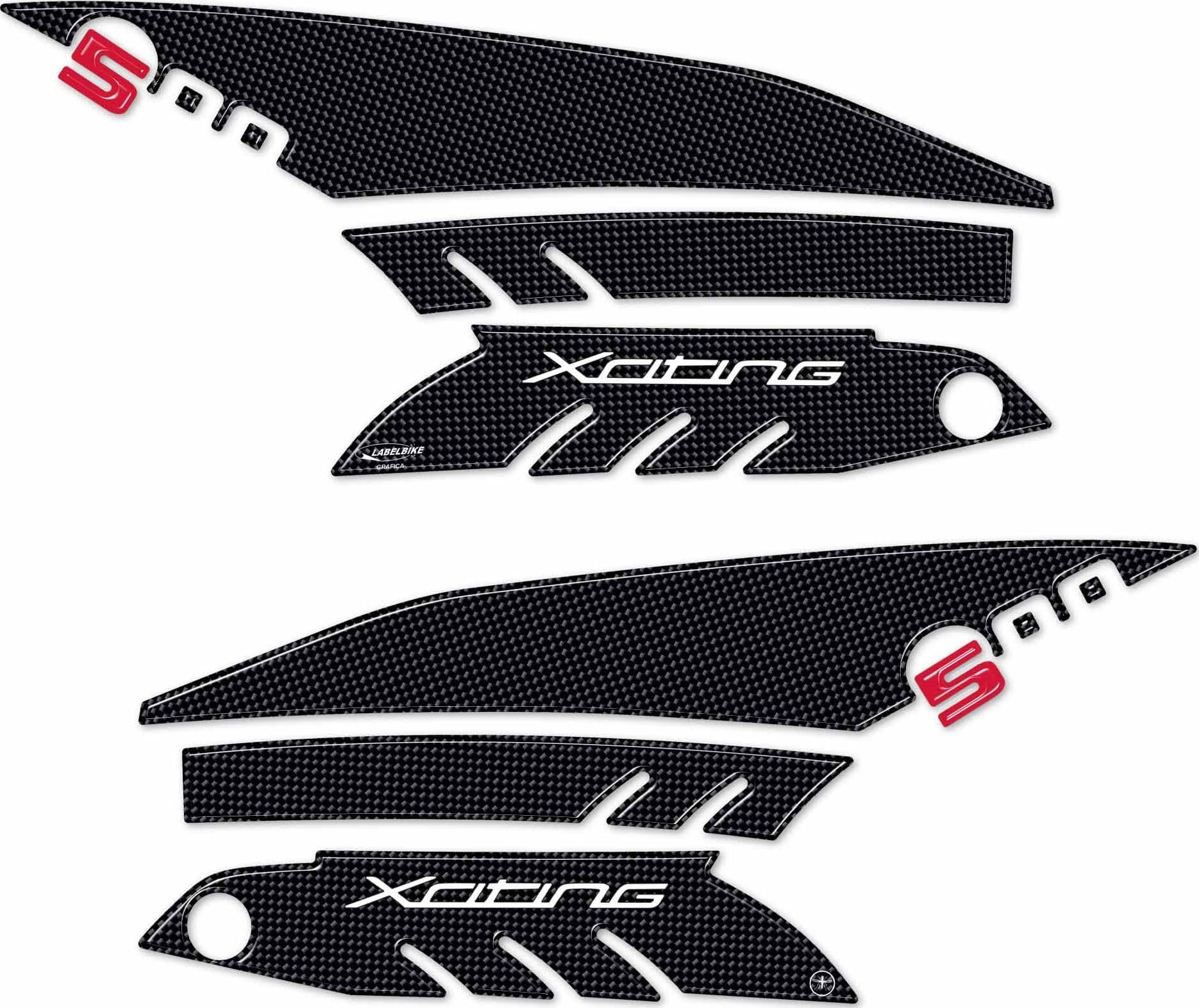 KIT BOOMERANG ADESIVI 3D per Scooter XCITING 500 PROTEZIONI compatibili KYMCO in Decalcomanie adesivi e magneti LabelBike - Bibbiano, commercioVirtuoso.it