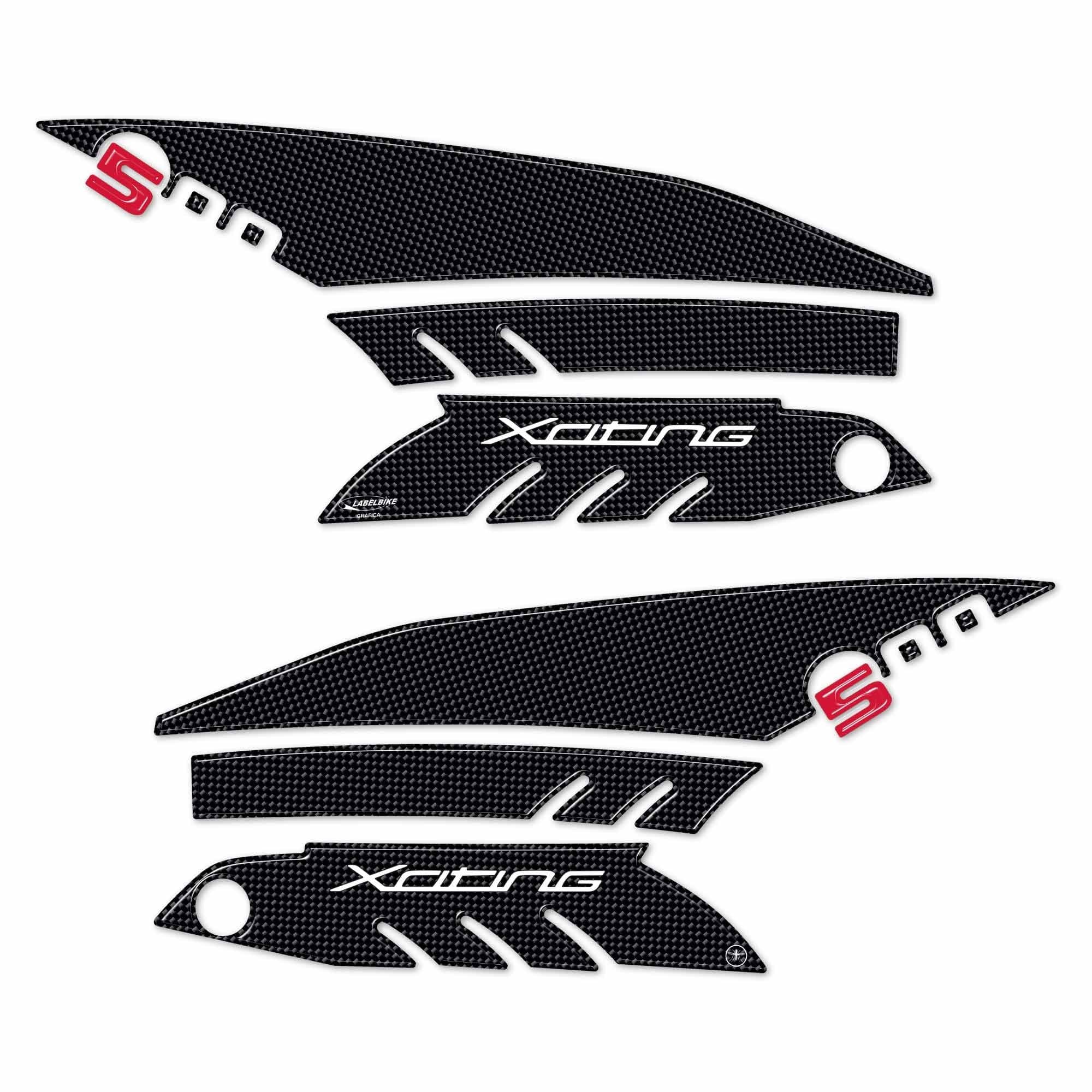 KIT BOOMERANG ADESIVI 3D per Scooter XCITING 500 PROTEZIONI compatibili KYMCO in Decalcomanie adesivi e magneti LabelBike - Bibbiano, commercioVirtuoso.it